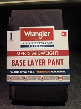 Mens Wrangler Midweight Base Layer Pants (Size XL) BRAND NEW IN PACKAGE